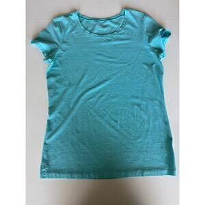 Lilly Pulitzer Crew Neck Turquoise Pima Cotton Tee Shirt Size Medium Preppy
